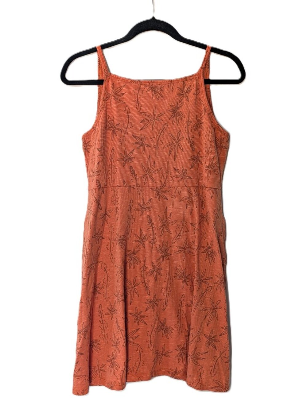Toad&Co Samba Corfu Dress Rust Terracotta Floral Pocket Womens Large L